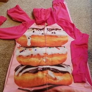 1 piece Fleece donut pajamas with hoodie